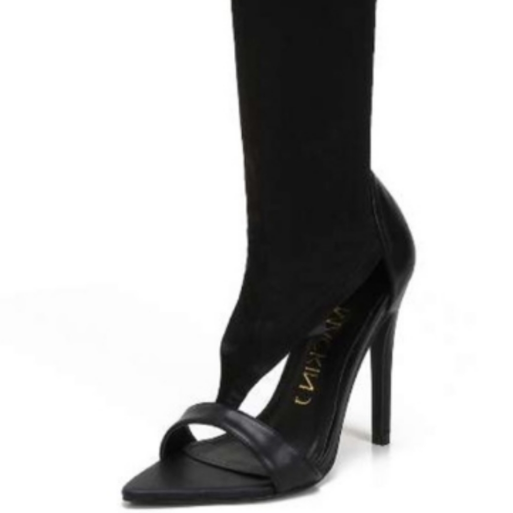 SOLD - Over the knee Polyester Geometric Heel 8.5 - Picture 8 of 8